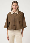 YAS Cropped With Cape Trench Coat, Brown