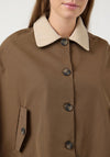 YAS Cropped With Cape Trench Coat, Brown