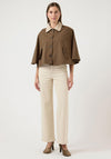 YAS Cropped With Cape Trench Coat, Brown