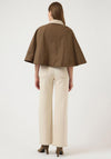 YAS Cropped With Cape Trench Coat, Brown