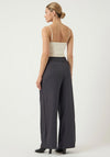 YAS Carivo Wide Leg Trousers, Grey