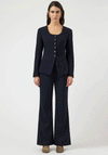 YAS Kariso High Waisted Flared Trousers, Navy