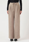 YAS Casual Drawstring Wide Leg Trousers, Beige