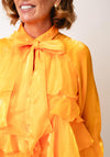 Y.A.S Eloise Iridescent Frill Blouse, Orange
