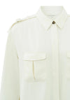 Yaya Cargo Long Sleeve Blouse, Ivory White