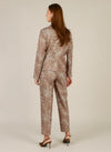 Yest Animal Print Faux Pocket Blazer, Beige