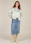 Yest Ivana Floral Print Jacket, Blue