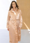 Yest Long Zip Up Raincoat, Nude