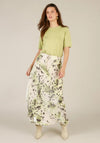 Yest Isha Drawstring Animal Print Midi Skirt, Green Multi