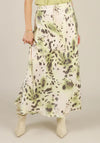 Yest Isha Drawstring Animal Print Midi Skirt, Green Multi