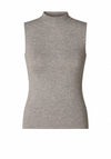 Yest Bobby High Neck Sleeveless Knit Vest, Grey