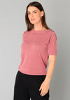 Yest Benjamine Lurex Knit Top, Pink