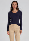 Yest Borghild Long Sleeve Round Neck T-Shirt, Navy