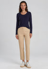 Yest Borghild Long Sleeve Round Neck T-Shirt, Navy