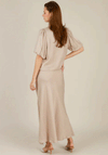 Yest Irma Shimmer Puff Sleeve Button Top, Beige