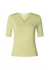 Yest Ramona V-Neck Short Sleeve T-Shirt, Green