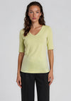 Yest Ramona V-Neck Short Sleeve T-Shirt, Green