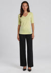 Yest Ramona V-Neck Short Sleeve T-Shirt, Green