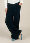 Yest Ilma Wide Fit Striped Casual Trousers, Navy