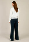 Yest Ilma Wide Fit Striped Casual Trousers, Navy