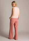 Yest Glitter Waistband Flared Leg Trousers, Pink
