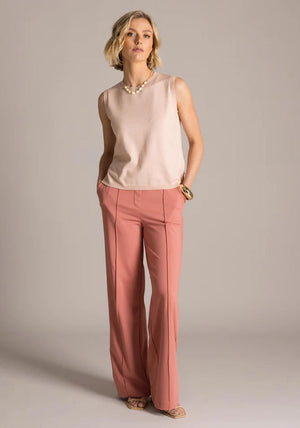 Yest Glitter Waistband Flared Leg Trousers, Pink