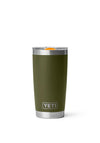 YETI Rambler 20oz Tumbler with Magslider Lid, Olive Green & Orange