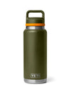 YETI Rambler 36oz Bottle with Chug Cap, Olive Green & Orange