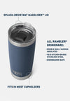 YETI Rambler 20oz Tumbler with Magslider Lid, Navy