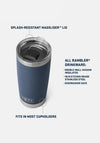 YETI Rambler 20oz Tumbler with Magslider Lid, Royal Blue