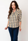 YEW Geo Patterened Blouse, Black