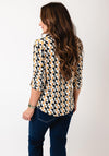 YEW Geo Patterened Blouse, Black