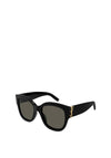 Yves Saint Laurent Ladies Monogram Cat Eye Sunglasses, Black