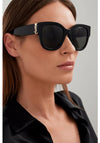 Yves Saint Laurent Ladies Monogram Cat Eye Sunglasses, Black