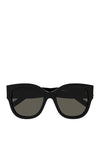 Yves Saint Laurent Ladies Monogram Cat Eye Sunglasses, Black