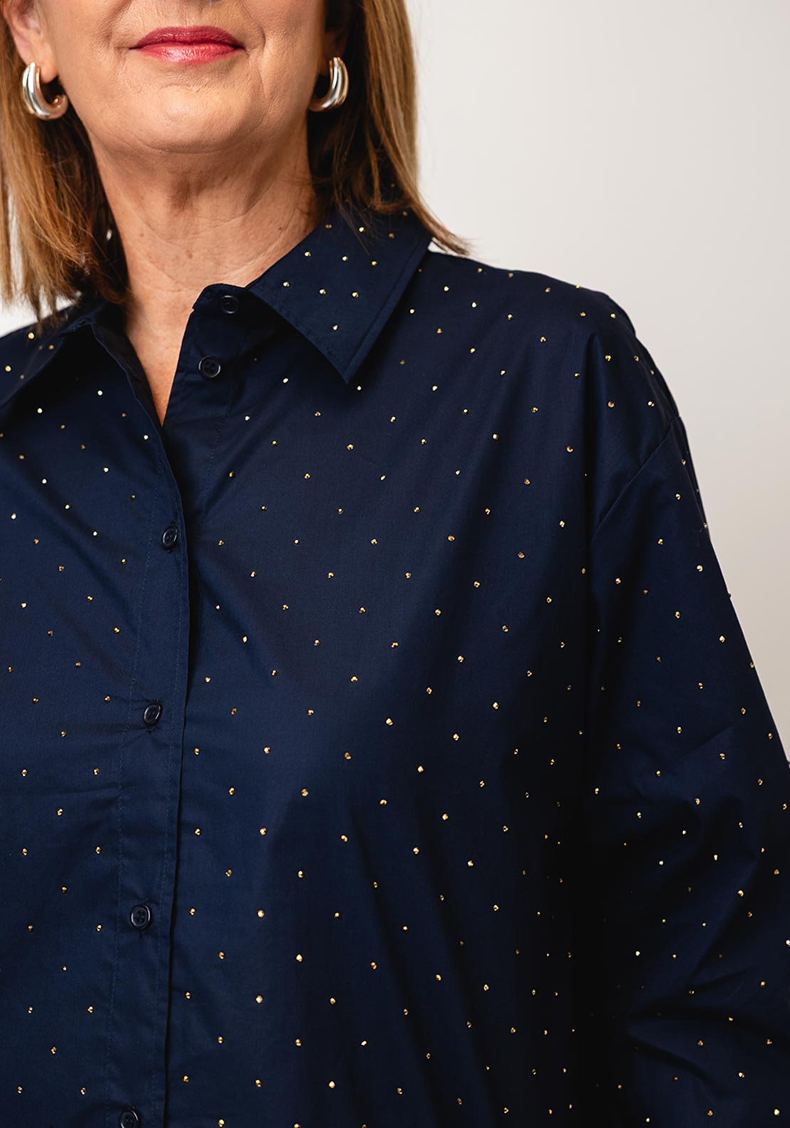 Yest Blythe Embellished Blouse, Dark Navy