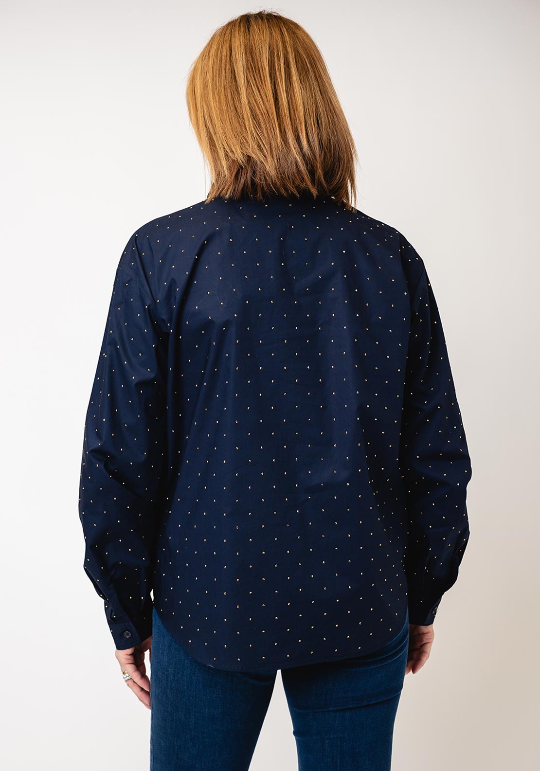 Yest Blythe Embellished Blouse, Dark Navy