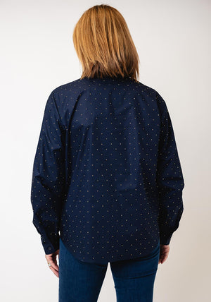 Yest Blythe Embellished Blouse, Dark Navy