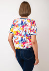 Yew V Neck Colour Splash Print Top, Multi