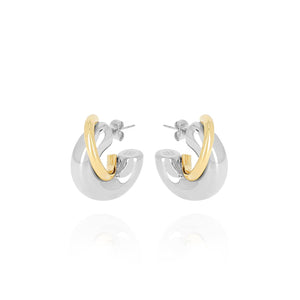 Zag Jewellery Chika Earrings, Silver & Gold