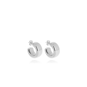 Zag Jewellery Creole Earrings, Silver