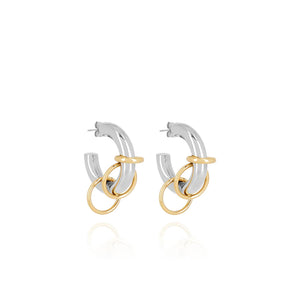 Zag Jewellery Francesca Earrings, Silver & Gold