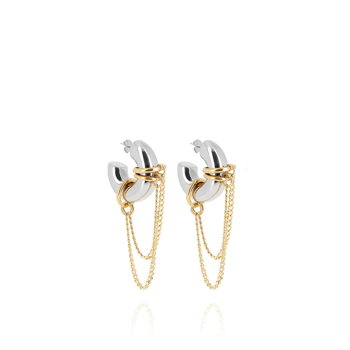 Zag Jewellery Frankie Earrings, Silver & Gold