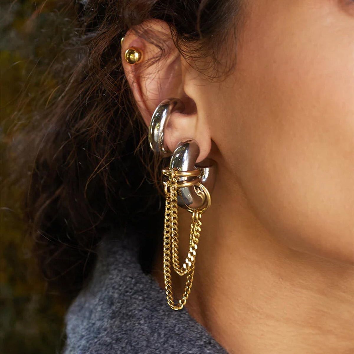 Zag Jewellery Frankie Earrings, Silver & Gold
