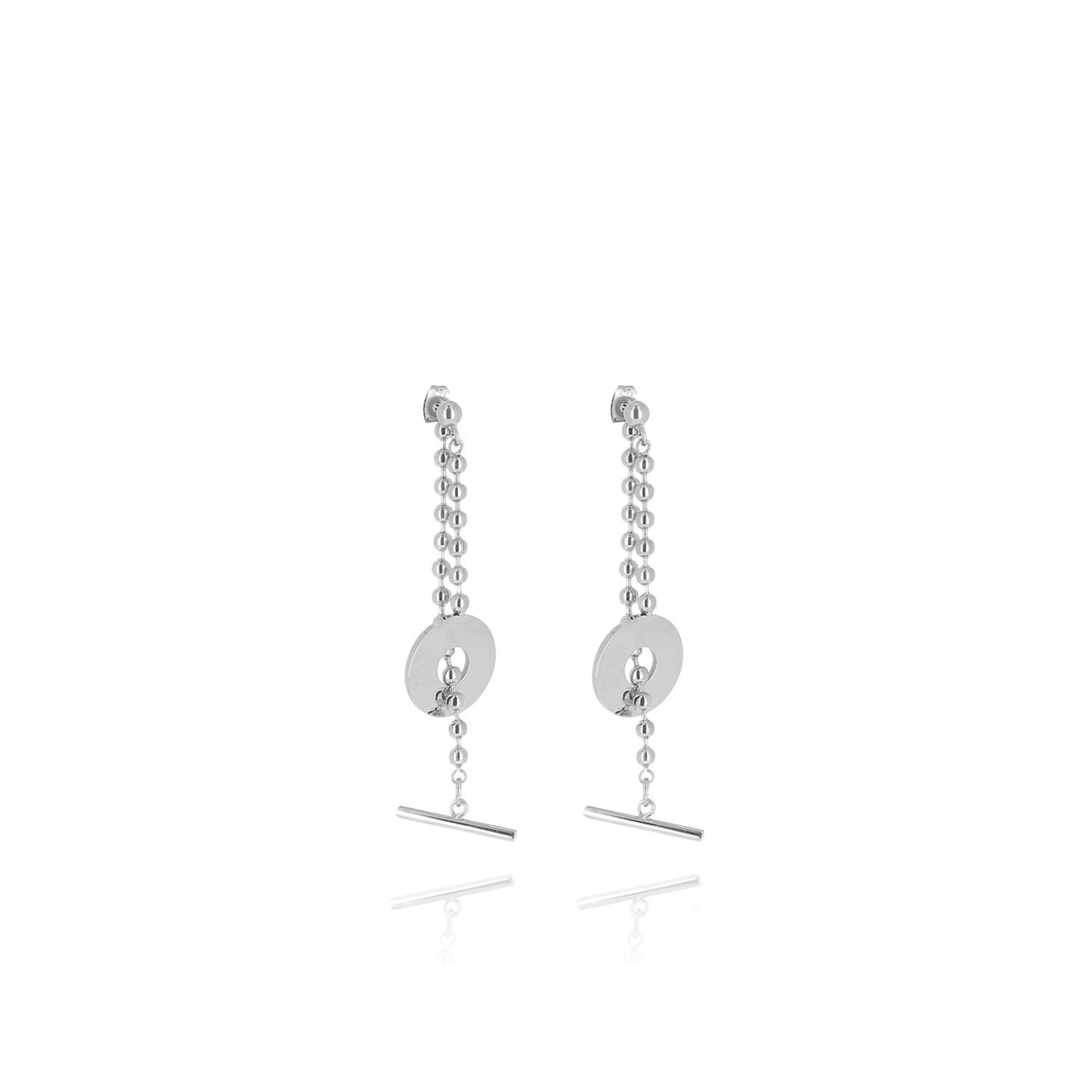 Zag Jewellery T-Bar Earrings, Silver