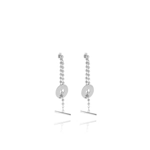 Zag Jewellery T-Bar Earrings, Silver