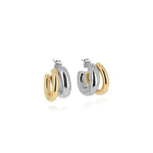 Zag Jewellery Twist Earrings, Silver & Gold