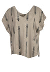 My Soul Zipper Print Top, Khaki