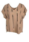 My Soul Zipper Print Top, Sand