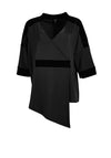 My Soul Zipper Plain Asymmetric Top, Black